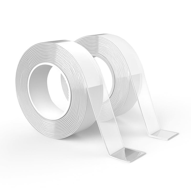 DMAASA Heavy Duty Double Sided Tape 2 Rolls – 240" x 1.18" Clear Removable Nano Mounting Tape for Poster, Carpet, Rug, Picture Hanging & DIY – Strong Adhesive Multipurpose Two Stick Sided Tape 20 Feet - Image 1